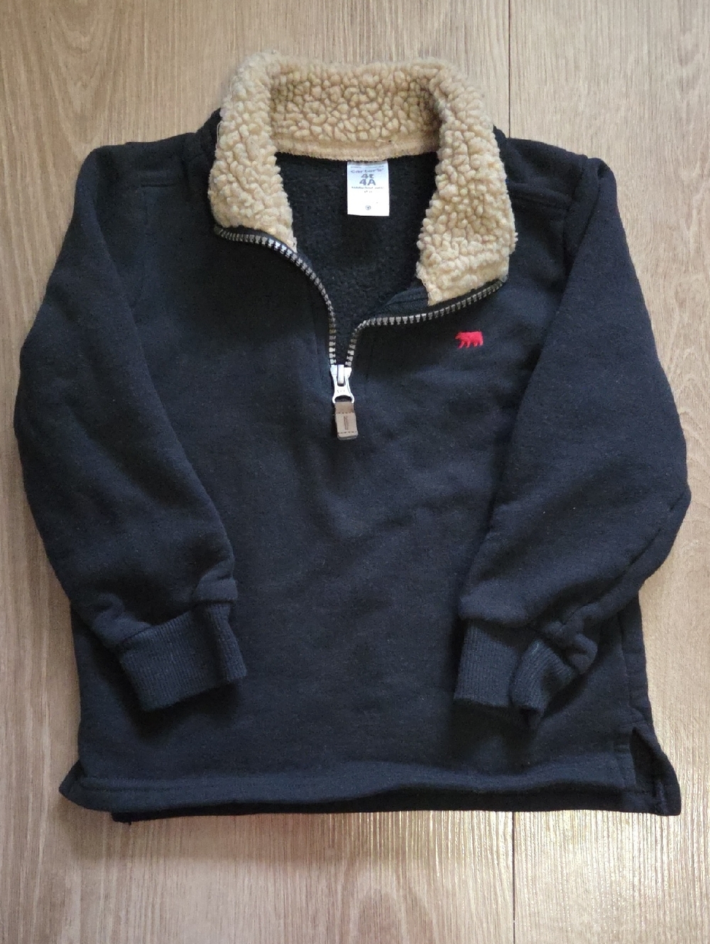 Carter's Black Pullover with Tan Sherpa Trim
